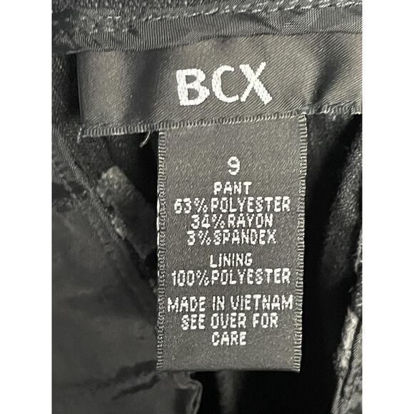 BCX Dress Pants Womens 9 Black Straight Leg Career Work Office Stretch Pockets - Picture 7 of 8
